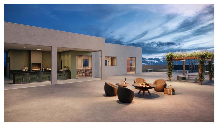 Churrasqueira e lounge do Residencial Le Ciel
