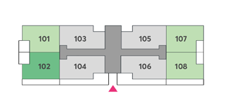 Posição da unidade Apto. 102 - Torre 01 - Térreo