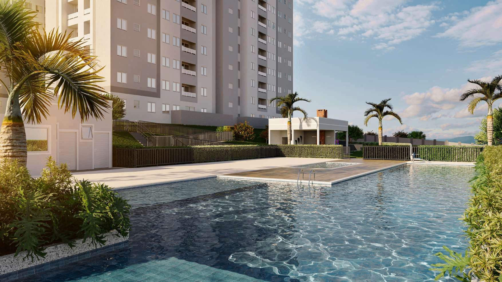 Piscina adulto e infantil do Residencial Lancelot