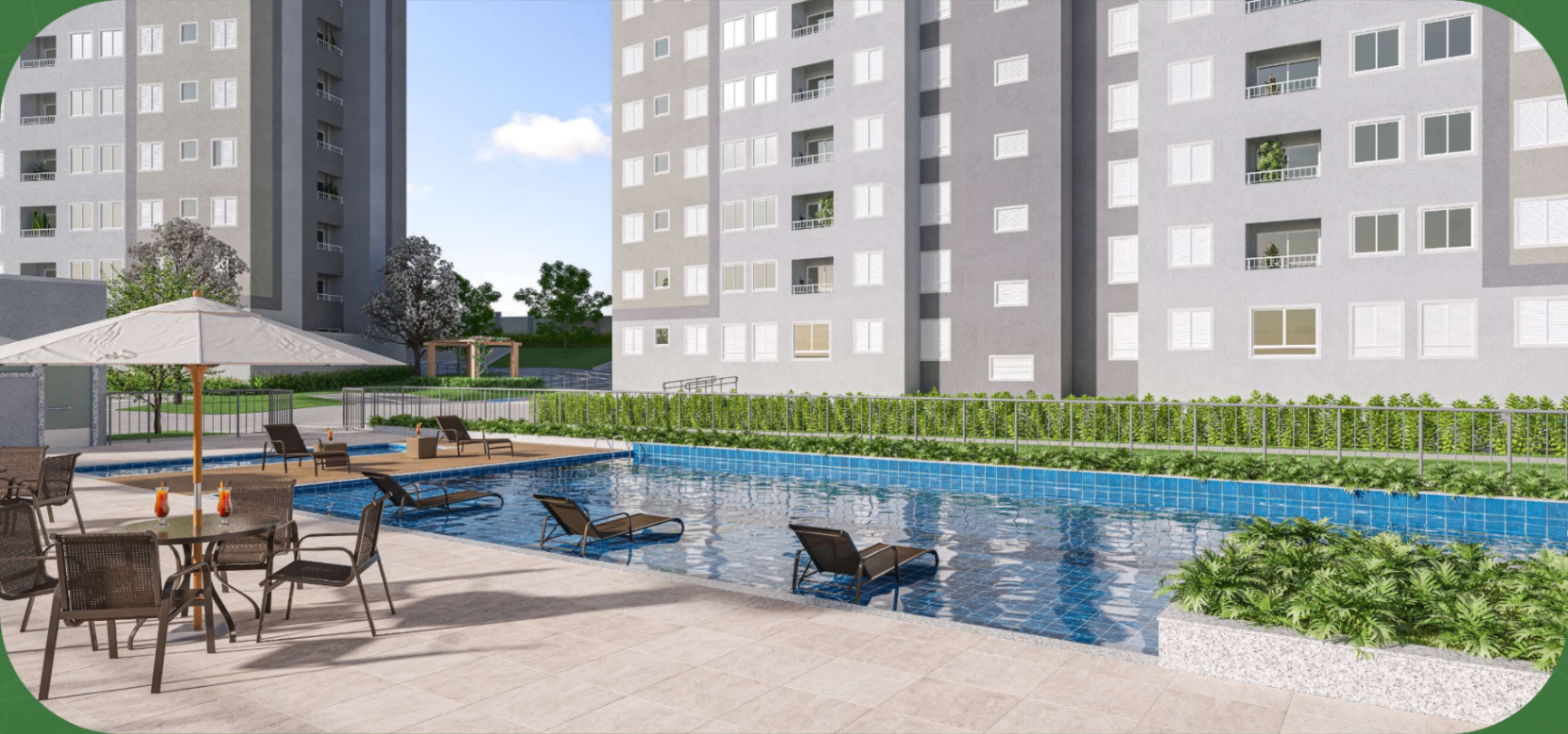 Piscina adulto e infantil do Residencial Lake Dalí