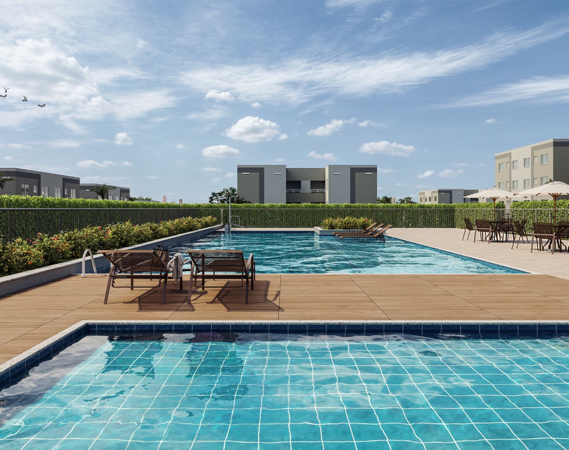 Piscina adulto e infantil do Residencial Leon
