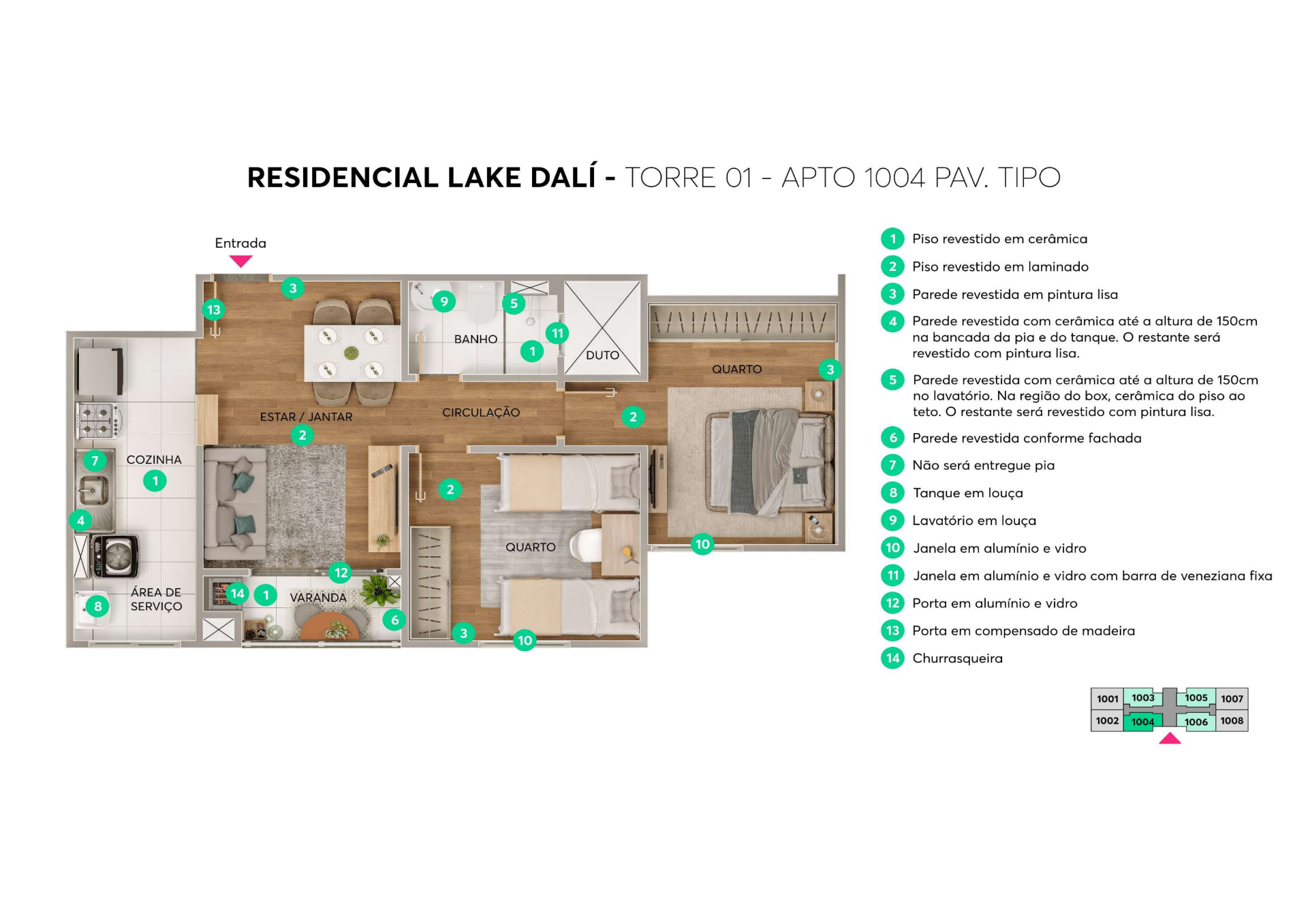 Torre 01 – Apto 1004 Pav. Tipo