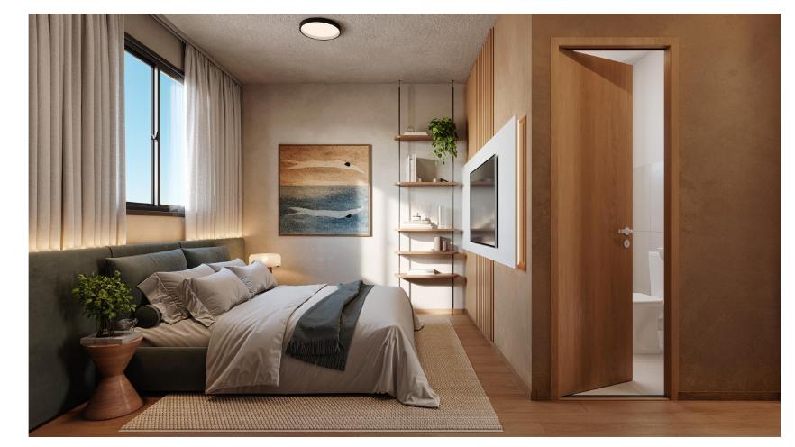 Quarto casal do apartamento Le Ciel