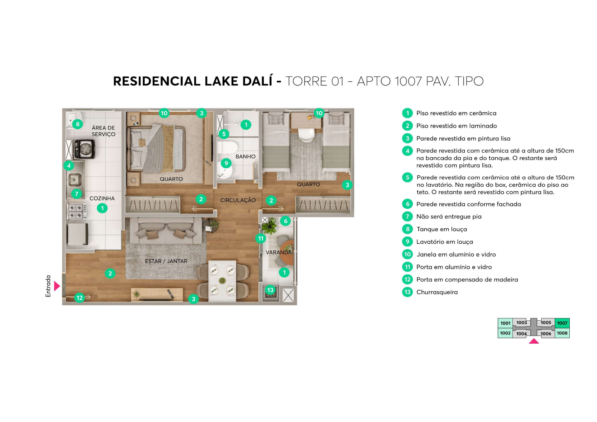 Torre 01 – Apto 1007 Pav. Tipo