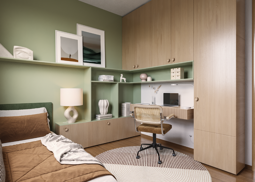 Quarto solteiro do Residencial Linz