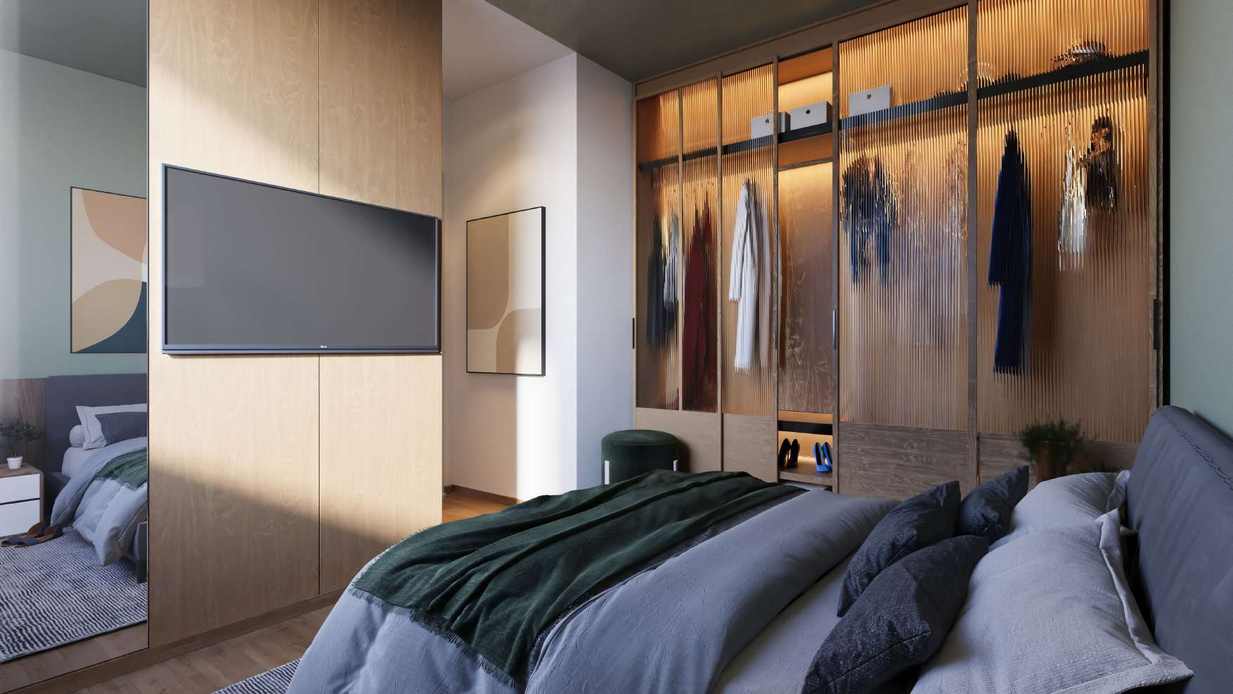 Quarto casal decorado do Residencial Lancelot