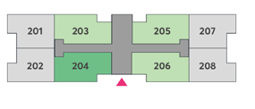 Posição da unidade Apto. 204 - Torre 01