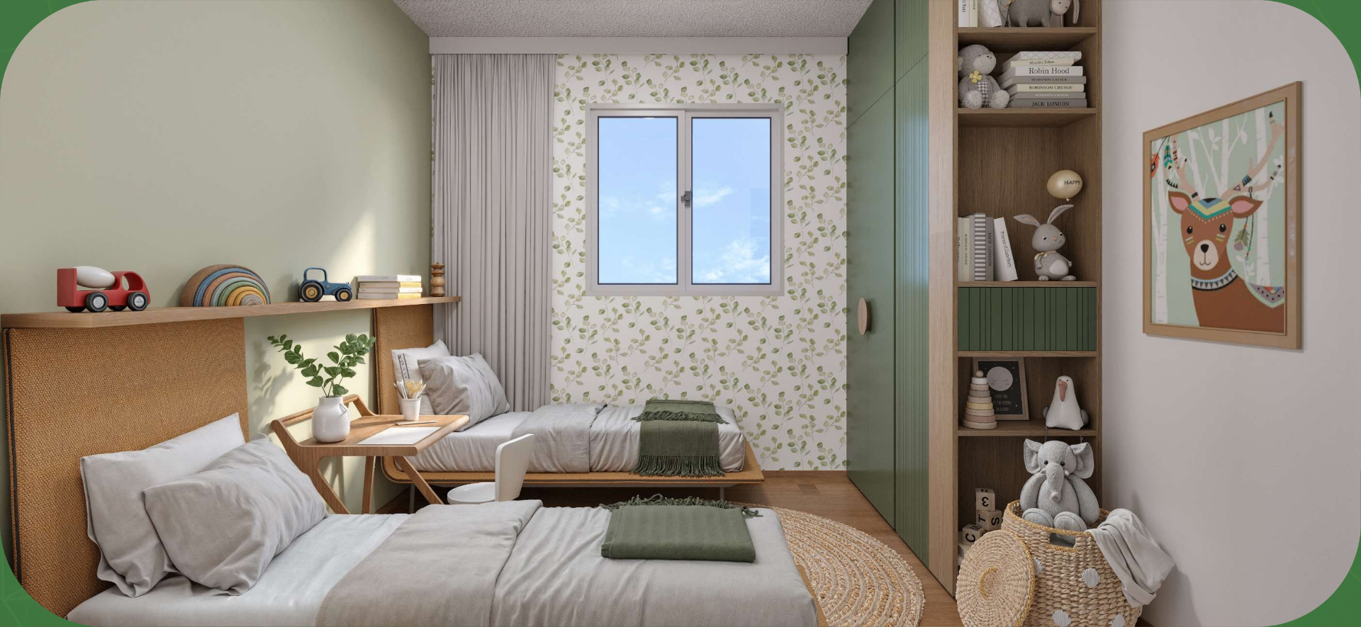 Quarto infantil do Residencial Lake Dalí